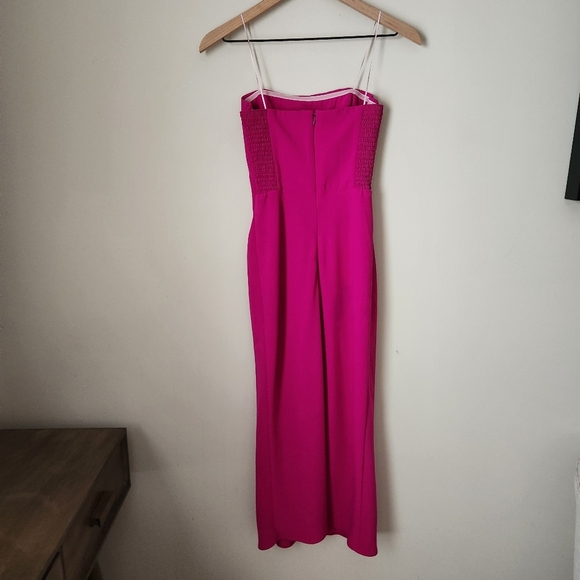 Amanda Uprichard | Mandy Strapless Side Slit Midi Dress in Hot Pink - Size S - Picture 6 of 11